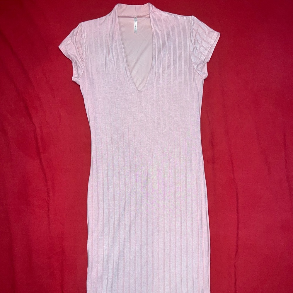 Sleeveless Pink Stripped Maxi Dress